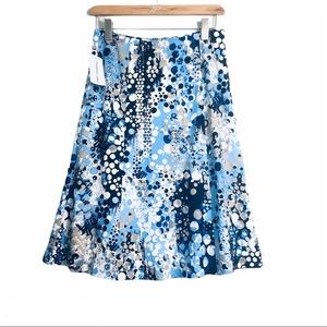 NWT Barbara Lebek Blue Beige Casual Skirt UK 10